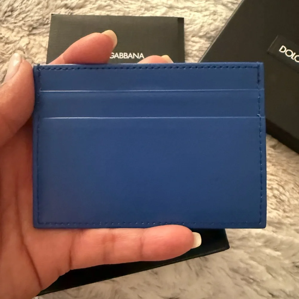DOLCE & GABBANA RAISED LOGO CALFSKIN CARDHOLDER-Unisex